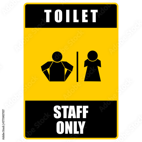Toilet, Staff Only, sign vector