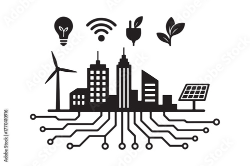 eco city vector illustration