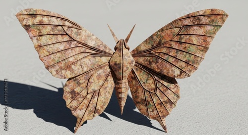 Majestic earth-toned butterfly with intricate wing patterns and delicate antennae
