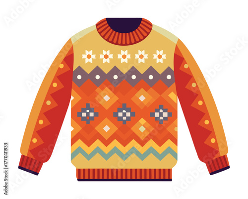Colorful Knitted Sweater Vector Design