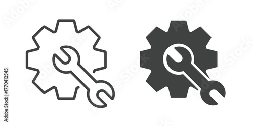 Repair Icon. Line and glyph solid icon