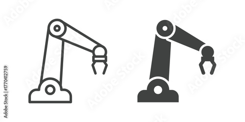 Robotic Icon. Line and glyph solid icon