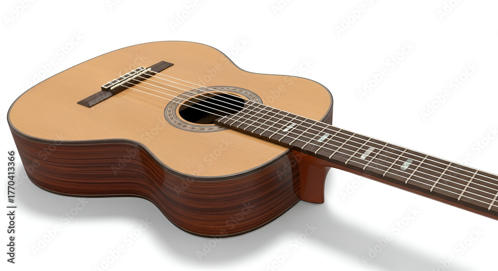 Fototapeta premium Acoustic Guitar With Wooden Body And Strings music