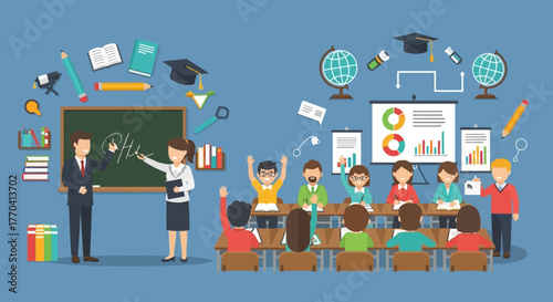 Diverse students actively participating in a classroom learning environment