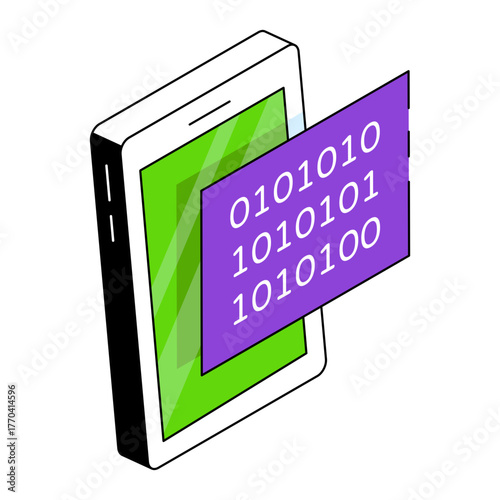 A perfect design icon of mobile binary data 