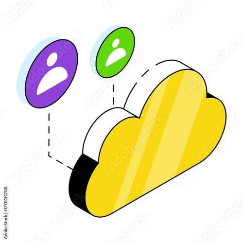 Modern design icon of cloud users