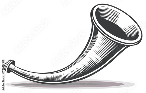 Illustration of a Cornucopia, the Horn of Plenty, Signifying Abundance and Festivities