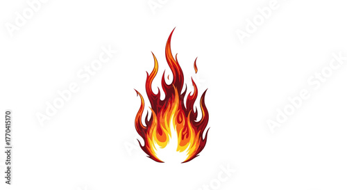Flame illustration vector graphic burning fire element isolated white background