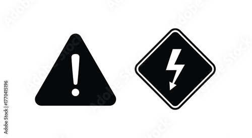 Free Download Warning signs depicting electrical hazard and general caution are shown - GFXLoad
