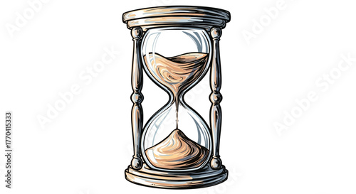 Hourglass illustration time concept for deadlines and management