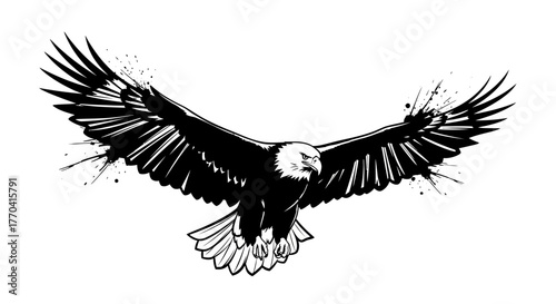 Soaring eagle graphic illustration depicting freedom and strength