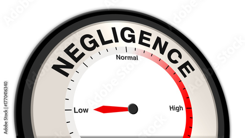 Fotografija Negligence at low severity displayed on a barometer or tachometer, indicating mi