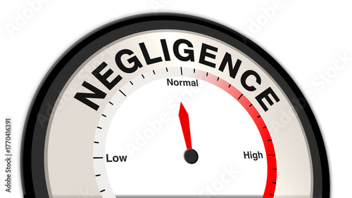 Foto Negligence at normal severity displayed on a barometer or tachometer, indicating