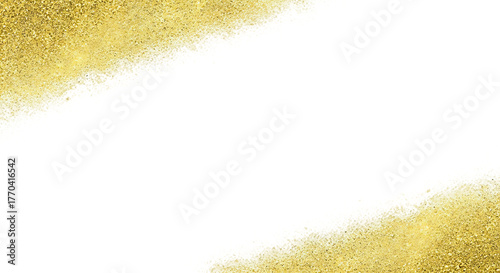 Abstract diagonal golden brush strokes with textured effect on a black background isolated on transparent background