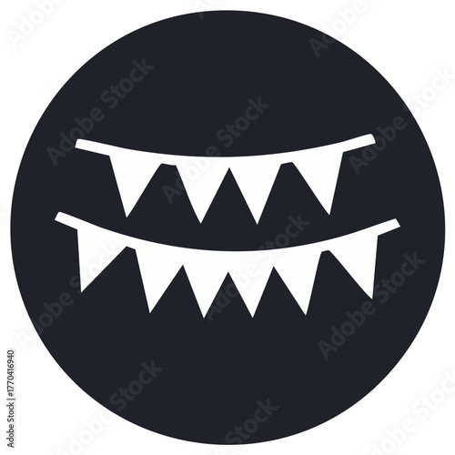 Party bunting flag garland vector icon for festival or celebration decoration