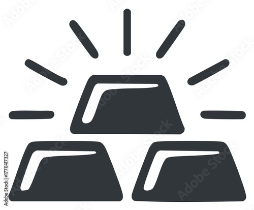 Stylized Graphic of Stacked Gold Bars Radiating Value Treasure Wealth Resource