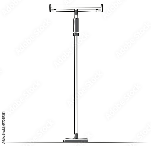 Sketch of clothes rack for retail displays, mobile garment rack design, portable wardrobe with rolling garment rack