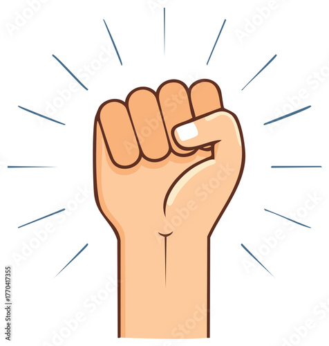 Raised Fist Symbolizing Power Strength Unity and Protest Against Oppression