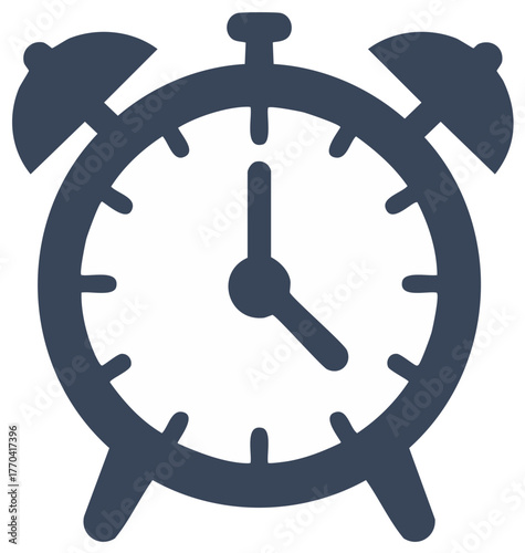 Vintage alarm clock icon representing punctuality and time management concepts
