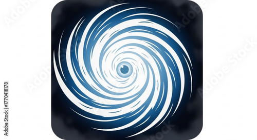 Abstract blue and white vortex design is a dynamic and eyecatching graphic element that can be used for various purposes