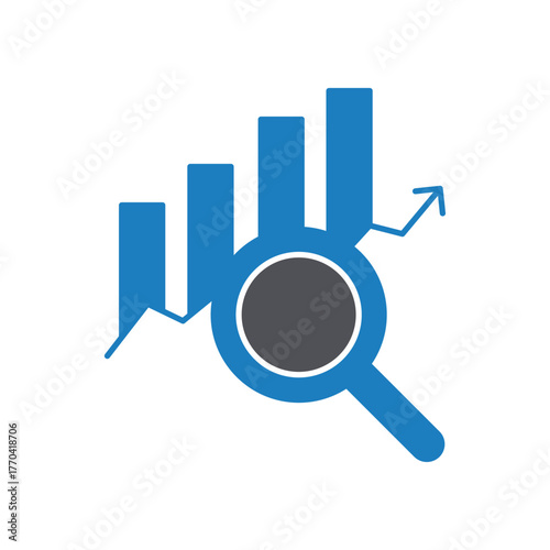 Search Analytics Vector Icon which can easily modify or edit