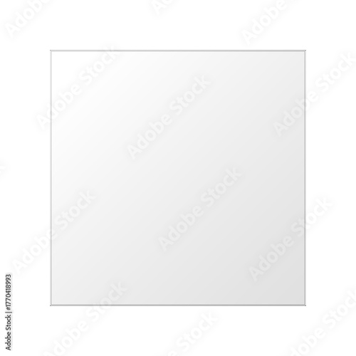 Square shiny glass reflective sheet. Transparent plastic panel. Glare and reflections on the transparent background