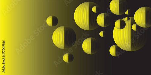 Angled concentric circles. Paper-cut sun, sunbeam, sunrise, or sunset background. Sonar waves, radiating, epicenter, radar signal, target wallpaper. Vector illustration.