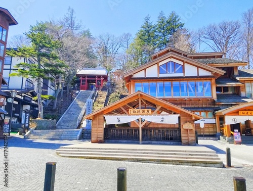 草津町　湯畑周辺の風景