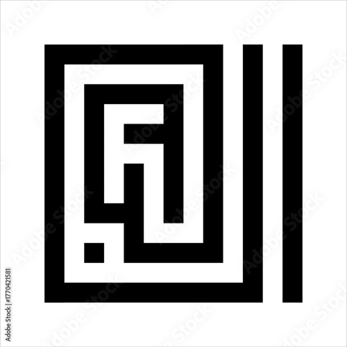 Arabic Calligraphy Asmaulhusna Al-Barru kufi Style tsulus  is ninety-nineThe Name of Allah The Most Generous