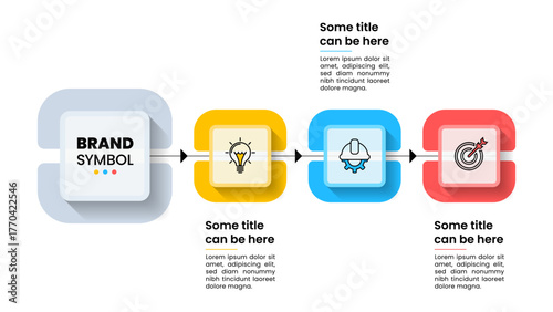 Infographic template. Horizontal line with 3 squares