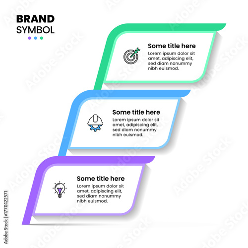 Infographic template. 3 banners with icons and text