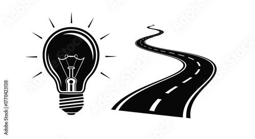 A bright idea leading the way down a winding road ahead