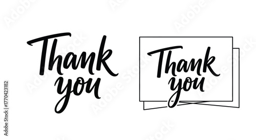 Handwritten thank you message displayed on white cards simple design
