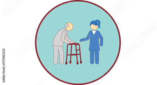 Helping hand an elderly man assisted by a caring young woman