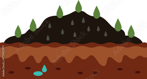 wet soil dark surface texture design.