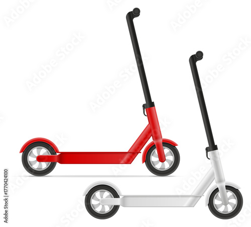 kick scooter for activity driving vector illustration isolated object icons