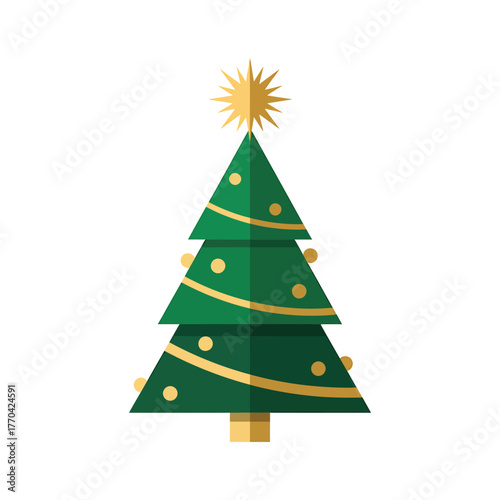 Wallpaper Mural Minimalist Christmas tree vector — geometric shapes, modern flat style Torontodigital.ca