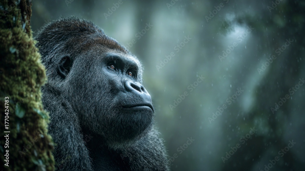 Obraz premium Gorilla in forest environment