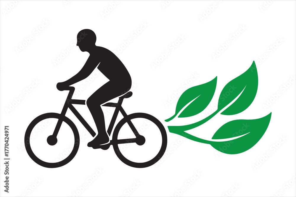 Naklejka premium silhouette of a cyclist