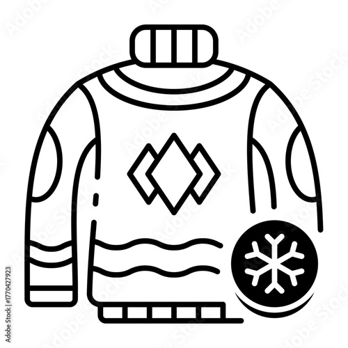 This Ugly Sweater icon is suitable for Christmas Party.