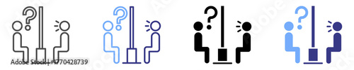 interaction patterns icon set multiple style