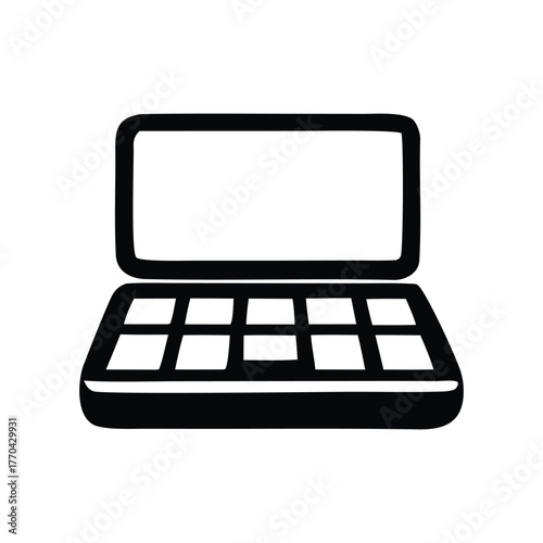 Palette with multiple compartments flat vector icon