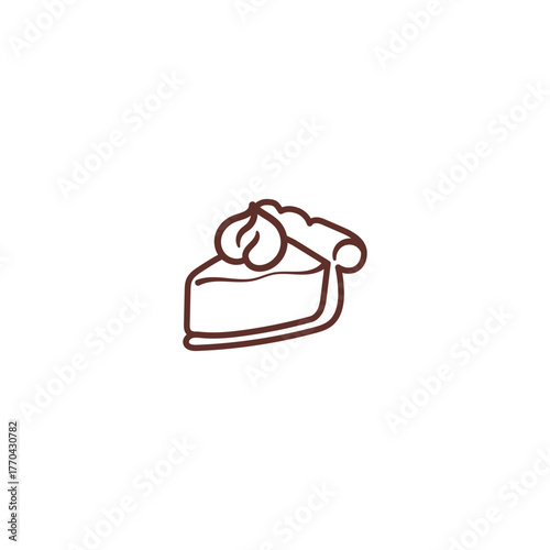Outline Sweet Pumpkin Pie Icon