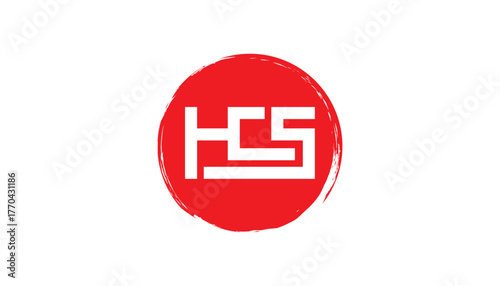 Creative Japanese Chinese Inspired Letter H Logo in cyrcle design template