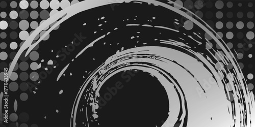 Black and yellow abstract background with halftone dot style. simple art modern brush design dirty abstract trendy