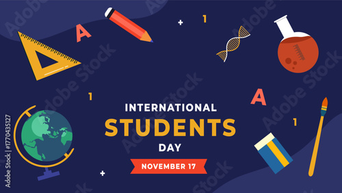 International student day flyer illustration