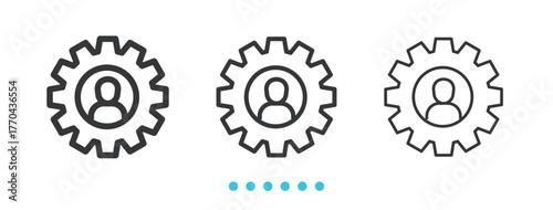 User Setting gear icon. Thin line icon vector