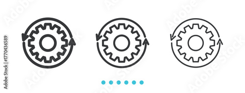 Setting rotation icon. Thin line icon vector