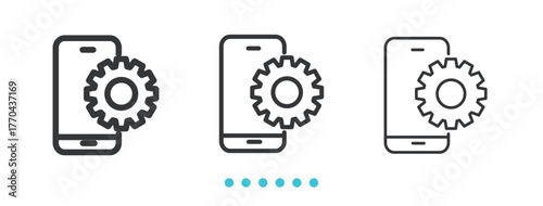 Mobile Settings icon. Thin line icon vector