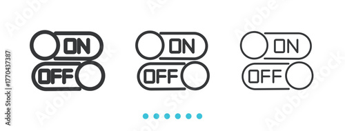 On off Settings icon. Thin line icon vector